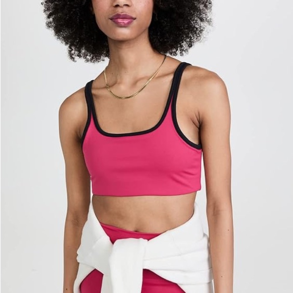 Splits59 Cait Tipped Sports Bra in Lychee Black